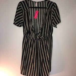 Black and white striped xhilaration romper